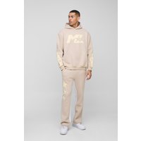 Chándal Oversize Con Capucha Y Estampado De Estrellas M, Beige