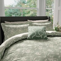 V&A Daffodil Dreams Single Duvet Cover Set, Green