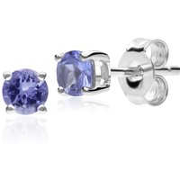 Classic Round Tanzanite Stud Earrings in 9ct White Gold 3.5mm
