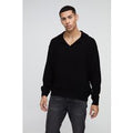 Polo Oversize Recto De Punto Con Solapas En El Cuello, Negro