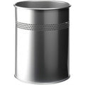 Durable Bin Round Metal Perforated 15 Litre Capacity 30mm Rim Metallic