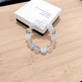 Clear Quartz & Aquamarine Beaded Bracelet