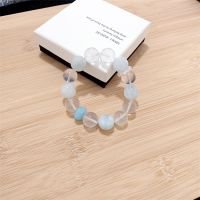 Clear Quartz & Aquamarine Beaded Bracelet