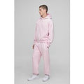 Oversized Boxy Hood Applique Tracksuit, Pink