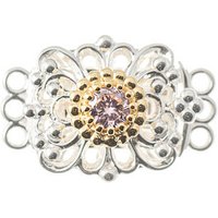 Schließe für Kropfkette 925 Silber Trachtenschmuck pink