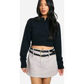 Minifalda Petite Efecto Lana, Gris