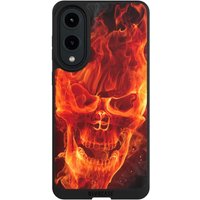 Samsung Galaxy S25 Edge Handy NIVOpure black Handyhülle Hülle NIVOpure Case Schwarz Skull Totenkopf Fire