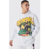 Sudadera Con Capucha Y Estampado Gráfico Official 2013 Deportivo A Gran Escala, Blanco
