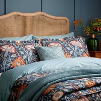 Morris & Co Pink & Rose Single Duvet Cover SET, Teal
