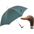 Pasotti - Striped Umbrella with Duck Handle