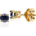 Classic Round Black Sapphire Stud Earrings in 9ct Yellow Gold 3.5mm