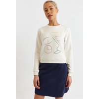Jan Facetime Embroidered Sweatshirt - Off White