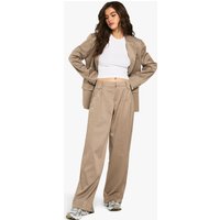 Pantalón Entallado De Pernera Recta, Beige