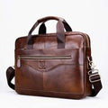 Men's Genuine Leather Briefcase 15.6" Laptop Bag