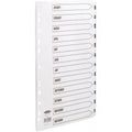 Concord Commercial Index Jan-Dec Multipunched Mylar-reinforced Tabs