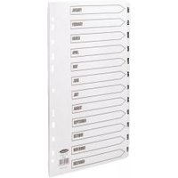 Concord Commercial Index Jan-Dec Multipunched Mylar-reinforced Tabs