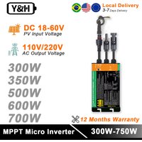 Y&H 700W 600W 500W 350W 300W Solar Grid Tie Micro Inverter MPPT Input DC26V-60V PV Output AC110V-240V Home Solar On Grid System