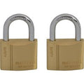 Faithfull 2 Piece Keyed Alike Brass Padlock Set 40mm Standard