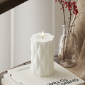 Harlequin LED Bougie pilier Ø 7,5 x 12,5 cm Blanc