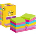 Memoblok Post-it 654 Super Sticky 76x76mm 90 vel rainbow 12 stuks