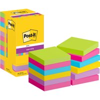 Memoblok Post-it 654 Super Sticky 76x76mm 90 vel rainbow 12 stuks