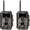 2-tlg. Wildkamera Wlan Fotofalle Jagdkamera Wildtierkamera 64MP 1296P 0,1s Schnelle Trigger Geschwindigkeit Nachtsicht Bewegungsmelder 110°PIR IP66 Wasserdichter | W600 Braun