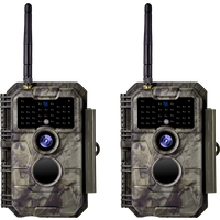 2-tlg. Wildkamera Wlan Fotofalle Jagdkamera Wildtierkamera 64MP 1296P 0,1s Schnelle Trigger Geschwindigkeit Nachtsicht Bewegungsmelder 110°PIR IP66 Wasserdichter | W600 Braun