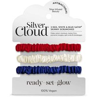 Silver Cloud Satin+ Skinny Hair Scrunchies World Cup Edition