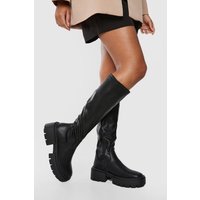 Botas De Caña Alta Gruesas, Negro