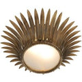 Casa Padrino Luxus Deckenleuchte im Sonnenblumen Design Vintage Messing / WeiÃ Ã 43 x H. 16,5 cm - Designer Lampe