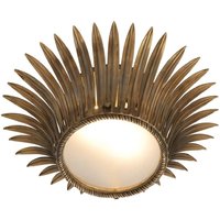 Casa Padrino Luxus Deckenleuchte im Sonnenblumen Design Vintage Messing / WeiÃ Ã 43 x H. 16,5 cm - Designer Lampe
