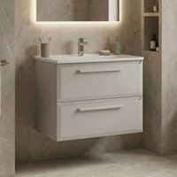 Nuvola Wooden Vanity Unit & Basin with 2 Drawers in Cashmere