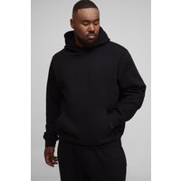 Plus Basic Regular Fit Over The Head Hoodie, Negro