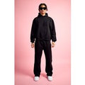 Chándal Oversize Recto Con Aplique De Corazón, Negro