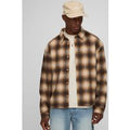 Oversized Heavyweight Check Overshirt, Brown