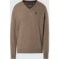 North Sails - Maglione con scollo a V e logo ricamatoNorth SailsFossil melangeS