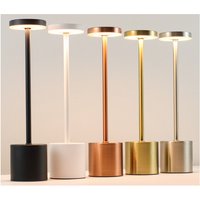 L-Shaped LED Table Lamp - Cordless, Dimmable, Modern Metal Design | Wowcher