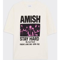 T-shirt Crop Jersey Stay hard Dyed Ecru