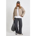 Button Up Short Padded Jacket, Beige