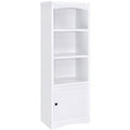 3-Tier Media Tower, 70.75 High, 23.5 Wide, 15.5 Deep, Engineered Wood, White Finish, Adjustable Shelves, Cabinet, Living Room St