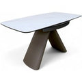 Julio Leaf Extending Dining Table Gloss Calcatta Marble
