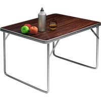 Campingtisch Holzoptik Alu 80x60x70cm klappbar