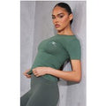 PRETTYLITTLETHING Khaki Sport Fitted Sports Top