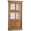 Casa Padrino Country Style Bookcase Brown / White 110 x 40 x H. 210 cm - Living Room Cabinet with 6 Sliding Doors