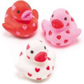Mini Heart Rubber Ducks (Pack of 6) 3 Assorted Colours, 35mm x 35mm, Bath Time Friendly, Pocket Money Toys