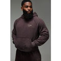 Sudadera Man Active Recta Con Capucha Y Lavado A La Piedra, Brown