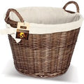 De Vielle Premium Natural Wicker Round Basket with Liner