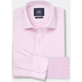 Men's Pink Cotton Twill Slim Fit Non-Iron Shirt - Single Cuff - Size: 15.5" x Standard - 34"  - Savile Row Company