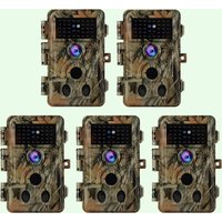 Pack x5 Caméras de Chasse 64MP 1296P 940nm IR Camera Chasse Infrarouge Vision Nocturne,0,1s Vitesse de Dclenchement Caméra de Jeu IP66 Étanche |A262 Vert