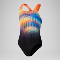Maillot de bain Fille Digital Placement Powerback pour Filles Noir/Rouge